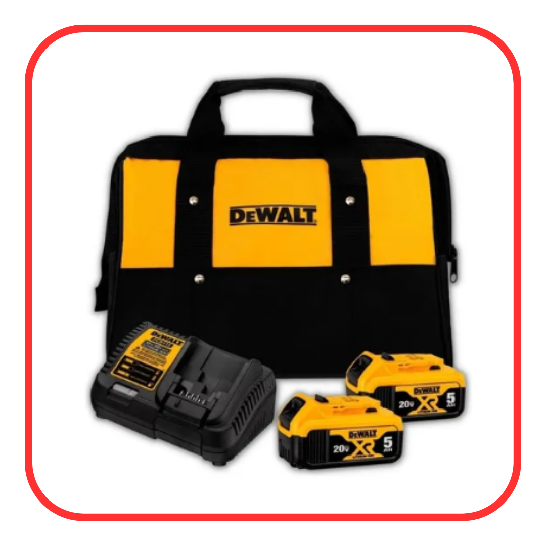 Kit com 2 Baterias 5Ah Dewalt Modelo DCB205C2K 1 Carregador e 1 Bolsa Bivolt